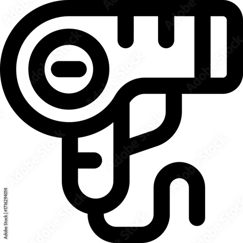 hair dryer line icon. Clean and minimalist vector icon for websites, mobile apps, presentations, and logos. Fully scalable and customizable for any project.