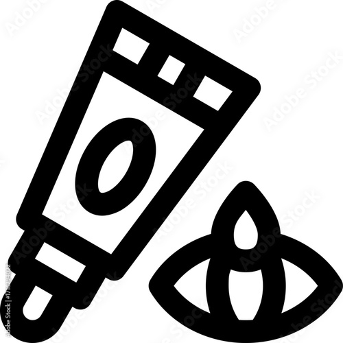 eye cream line icon. Clean and minimalist vector icon for websites, mobile apps, presentations, and logos. Fully scalable and customizable for any project.