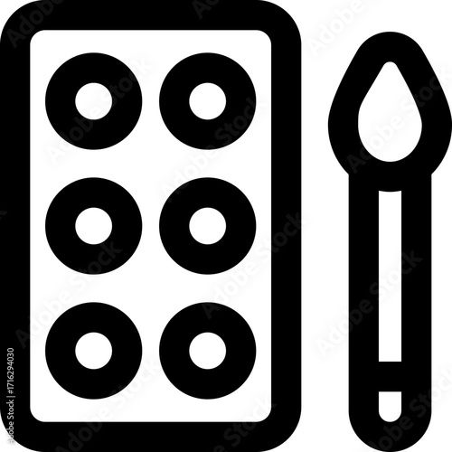 makeup palette line icon. Clean and minimalist vector icon for websites, mobile apps, presentations, and logos. Fully scalable and customizable for any project.