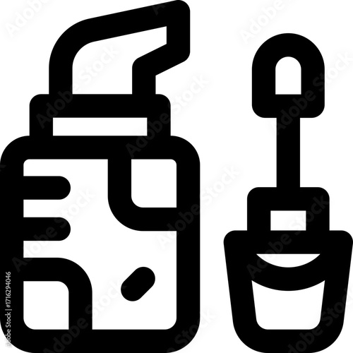 concealer line icon. Clean and minimalist vector icon for websites, mobile apps, presentations, and logos. Fully scalable and customizable for any project.