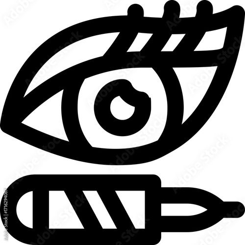 eyeliner line icon. Clean and minimalist vector icon for websites, mobile apps, presentations, and logos. Fully scalable and customizable for any project.