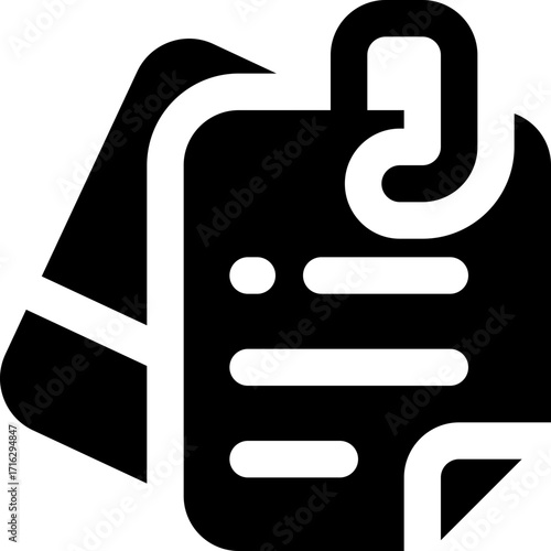 sticky note glyph icon. Strong and solid vector icon for websites, mobile interfaces, presentations, and visual branding. High quality and easy to edit.