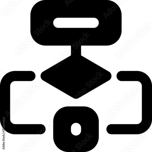 flow chart glyph icon. Strong and solid vector icon for websites, mobile interfaces, presentations, and visual branding. High quality and easy to edit.