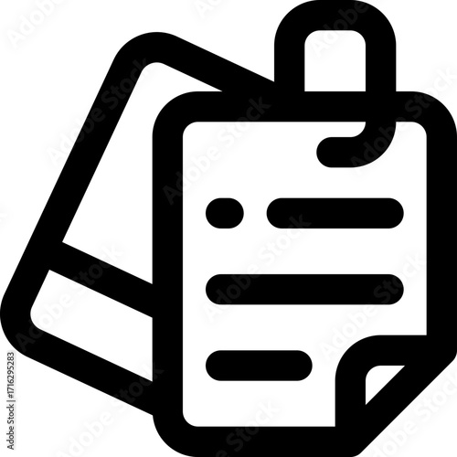 sticky note line icon. Clean and minimalist vector icon for websites, mobile apps, presentations, and logos. Fully scalable and customizable for any project.