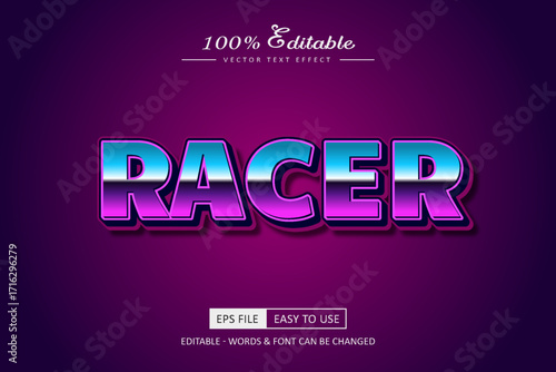 Colorfull race editable text effect