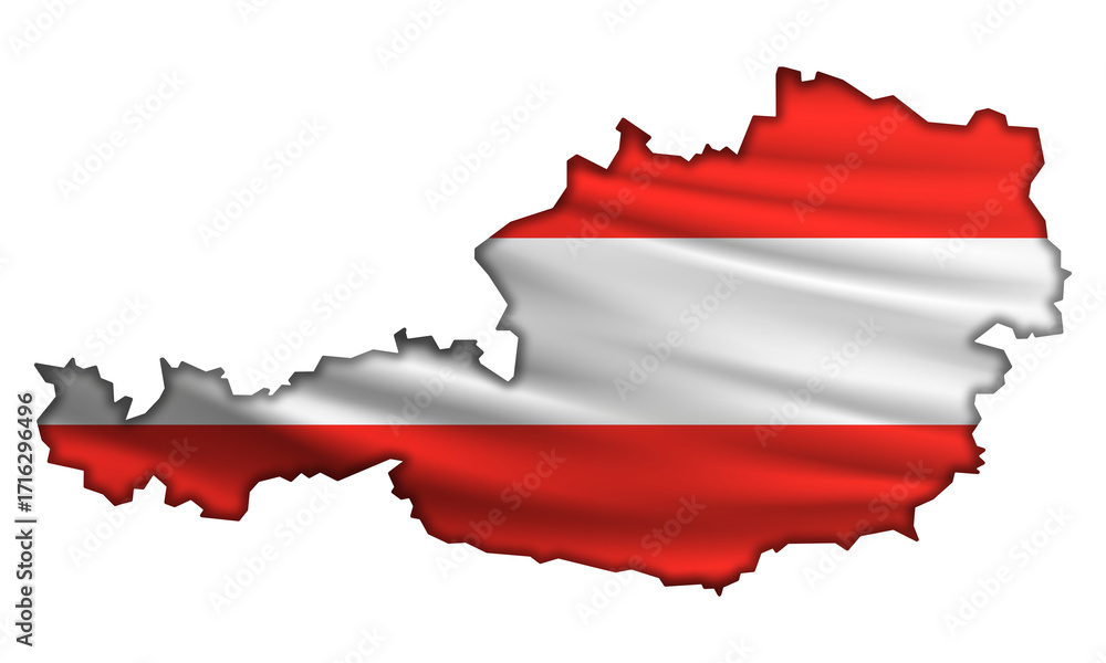 Naklejka premium Flag Austria in the form of a map