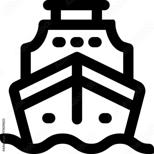 cruise line icon. Clean and minimalist vector icon for websites, mobile apps, presentations, and logos. Fully scalable and customizable for any project.