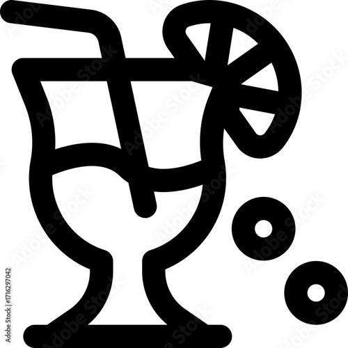 cocktail line icon. Clean and minimalist vector icon for websites, mobile apps, presentations, and logos. Fully scalable and customizable for any project.