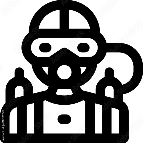 diver line icon. Clean and minimalist vector icon for websites, mobile apps, presentations, and logos. Fully scalable and customizable for any project.