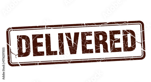 Delivered Stamp A Dark Crimson Grunge Design for Completed Orders and Package Notifications