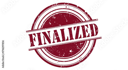 Stamped 'Finalized' on a White Background A Grunge Texture Circle Seal, Perfect for Authentication and Confirmation
