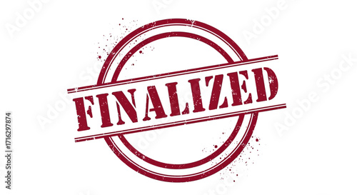 Finalized Stamp Design A Dark Red, Distressed Emblem with a Grunge Texture for Completion and Approval