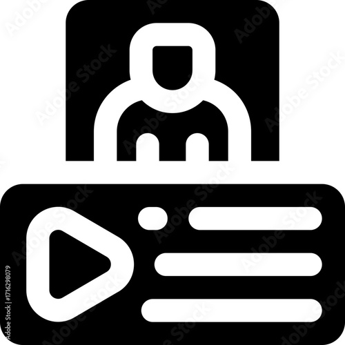 user glyph icon. Strong and solid vector icon for websites, mobile interfaces, presentations, and visual branding. High quality and easy to edit.