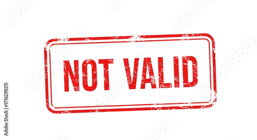 Red Stamp Indicating Not Valid Status - Official Rejection Seal