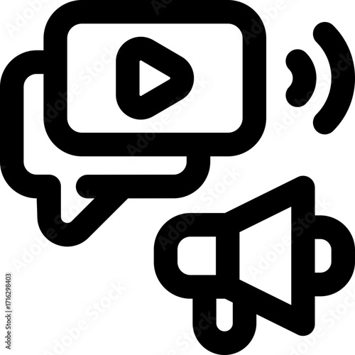 marketing line icon. Clean and minimalist vector icon for websites, mobile apps, presentations, and logos. Fully scalable and customizable for any project.