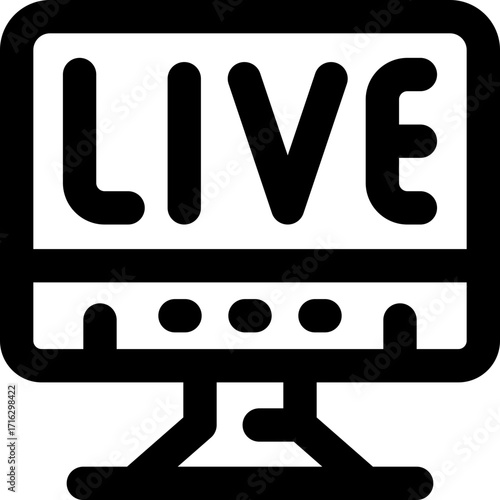 streaming line icon. Clean and minimalist vector icon for websites, mobile apps, presentations, and logos. Fully scalable and customizable for any project.