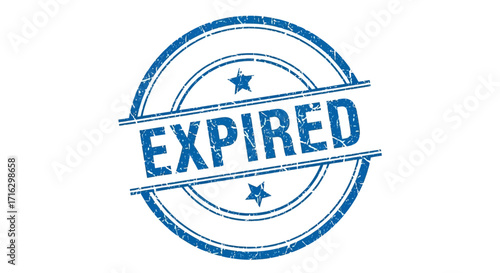Expired Stamp A Grunge-Style Circular Design Indicating Time-Sensitive Information with a Worn Texture