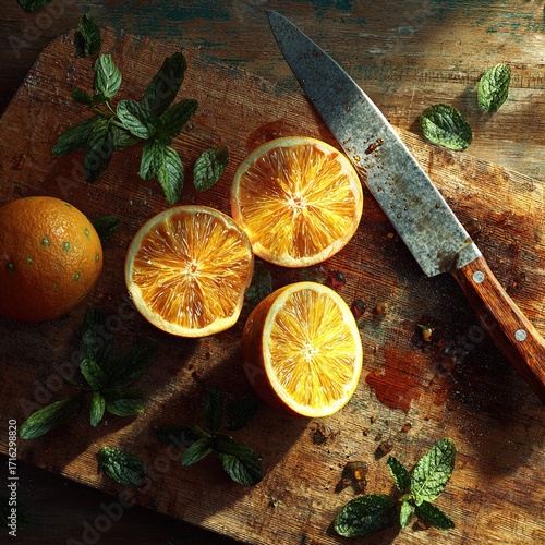 orange slices on the table