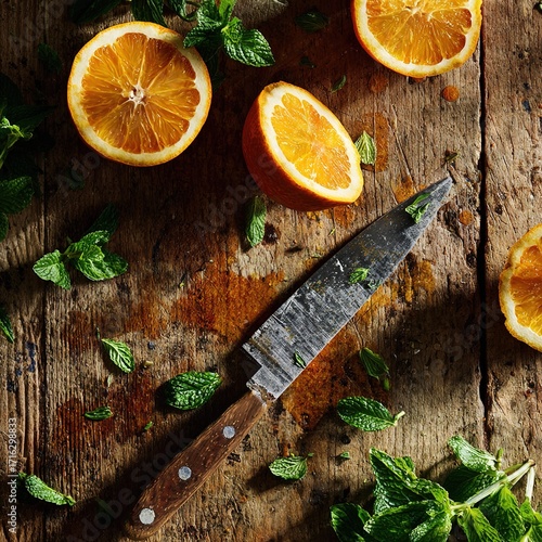 orange slices on the table