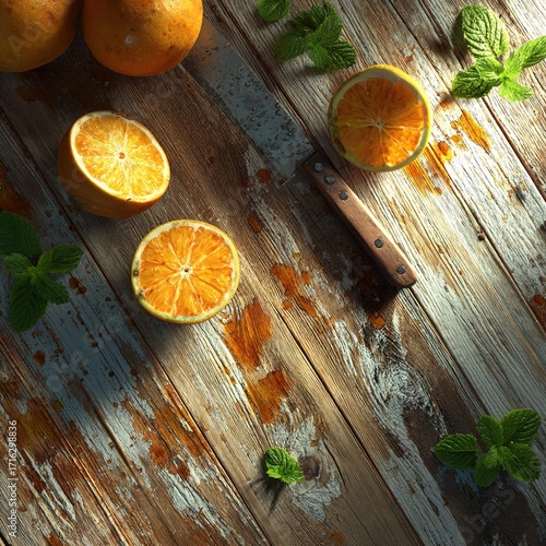 orange slices on the table