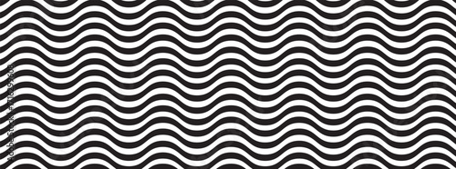 hand drawn wavy line seamless pattern border Black and white abstract tangled line background. simple natural texture