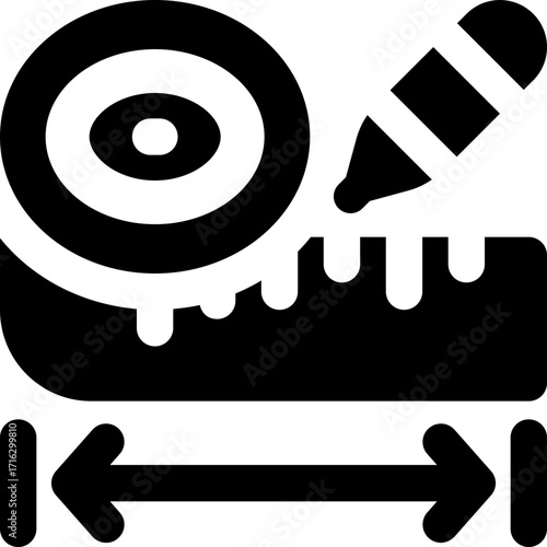 measurement glyph icon. Strong and solid vector icon for websites, mobile interfaces, presentations, and visual branding. High quality and easy to edit.