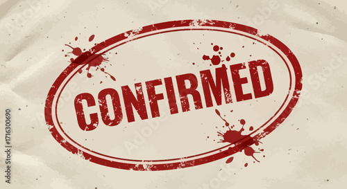 Confirmed Vintage Stamp Design with Grunge Texture, Perfect for Verification and Approval Mark