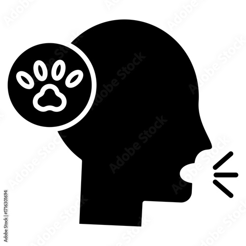 Pet Allergy Glyph Icon