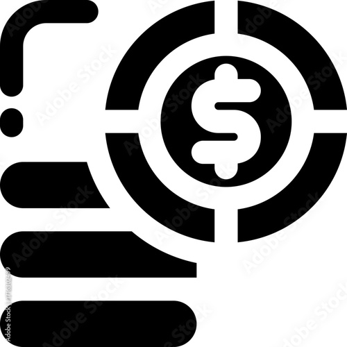 coin glyph icon. Strong and solid vector icon for websites, mobile interfaces, presentations, and visual branding. High quality and easy to edit.