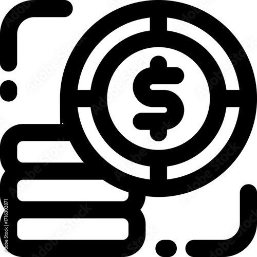 coin line icon. Clean and minimalist vector icon for websites, mobile apps, presentations, and logos. Fully scalable and customizable for any project.