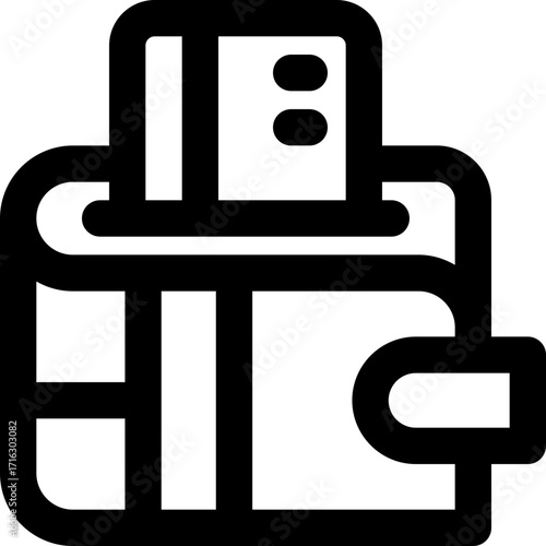 wallet line icon. Clean and minimalist vector icon for websites, mobile apps, presentations, and logos. Fully scalable and customizable for any project.