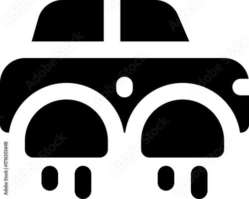flying car glyph icon. Strong and solid vector icon for websites, mobile interfaces, presentations, and visual branding. High quality and easy to edit.