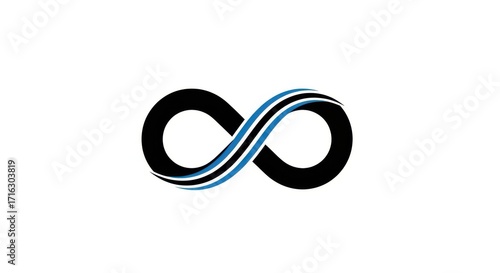 Abstract Infinity Symbol Design Concept with Flowing Blue Lines