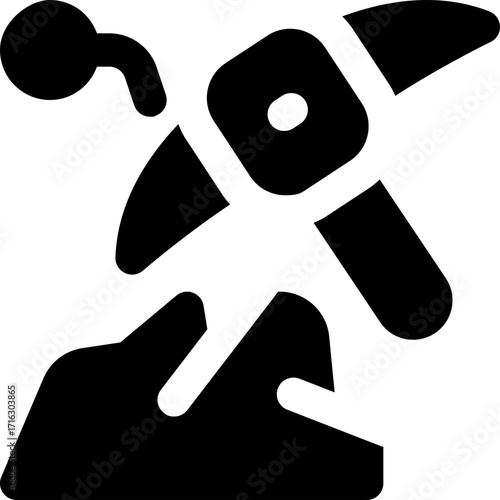 digital mining glyph icon. Strong and solid vector icon for websites, mobile interfaces, presentations, and visual branding. High quality and easy to edit.