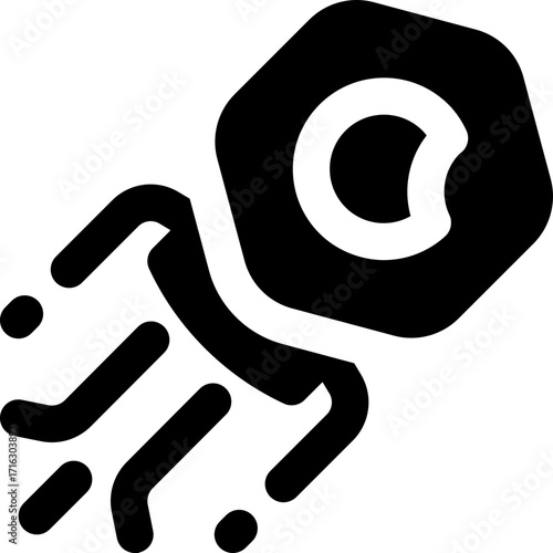 nano robot glyph icon. Strong and solid vector icon for websites, mobile interfaces, presentations, and visual branding. High quality and easy to edit.