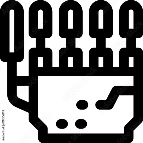 mechanical hand line icon. Clean and minimalist vector icon for websites, mobile apps, presentations, and logos. Fully scalable and customizable for any project.