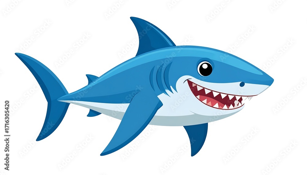 Obraz premium Cartoon shark smiling