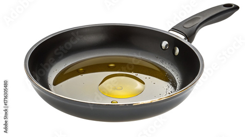 Nonstick frying pan with cooking oil for perfect frying and sautéing in kitchen cookware