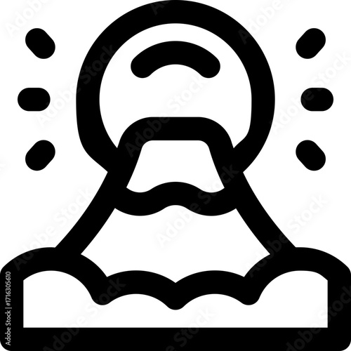 mountain line icon. Clean and minimalist vector icon for websites, mobile apps, presentations, and logos. Fully scalable and customizable for any project.