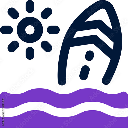 surfing duotone icon. Sleek and modern vector icon for websites, mobile apps, marketing materials, and corporate design. Fully scalable and ready to use.