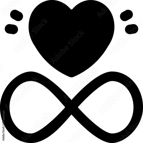 infinity love glyph icon. Strong and solid vector icon for websites, mobile interfaces, presentations, and visual branding. High quality and easy to edit.