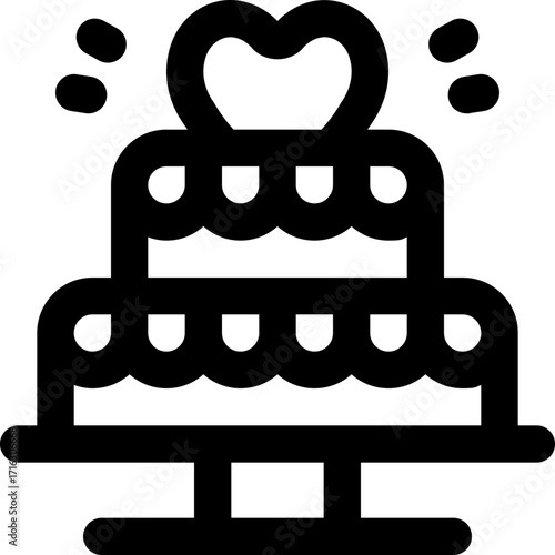 cake line icon. Clean and minimalist vector icon for websites, mobile apps, presentations, and logos. Fully scalable and customizable for any project.