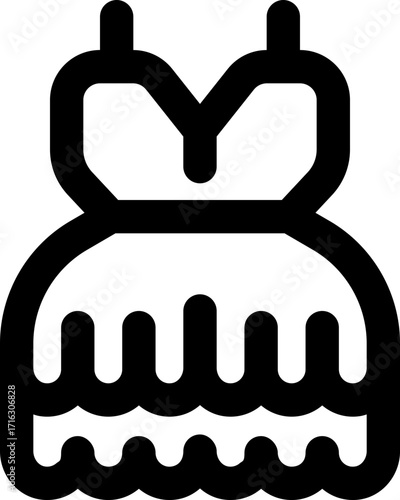 dress line icon. Clean and minimalist vector icon for websites, mobile apps, presentations, and logos. Fully scalable and customizable for any project.