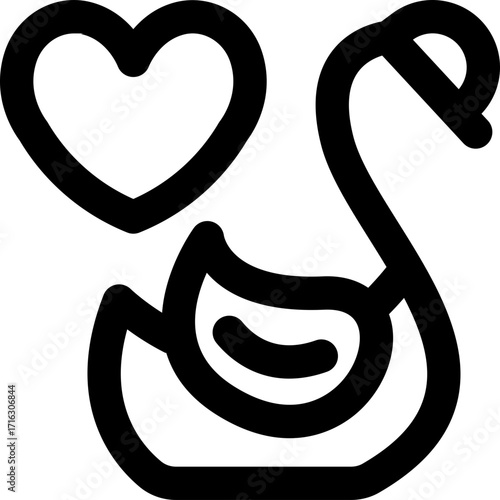 swan line icon. Clean and minimalist vector icon for websites, mobile apps, presentations, and logos. Fully scalable and customizable for any project.