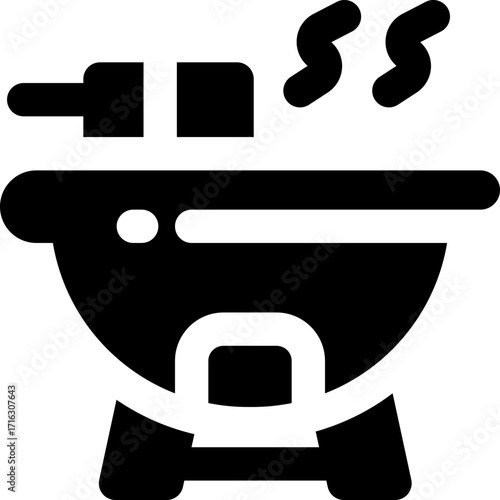 bbq grill glyph icon. Strong and solid vector icon for websites, mobile interfaces, presentations, and visual branding. High quality and easy to edit.