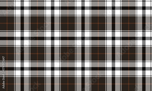 The seamless plaid pattern in brown, white, orange, and black creates a warm feel for textiles, clothing, skirts, pants, or simple yet unique fashion designs for every season.