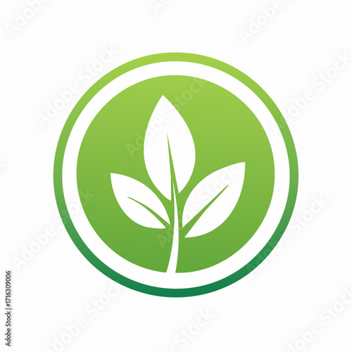 Vibrant green leaves within a circular frame symbolizing renewable eco energy and sustainable growth for environmental protection concept