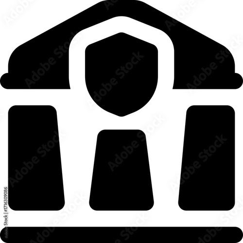 courthouse glyph icon. Strong and solid vector icon for websites, mobile interfaces, presentations, and visual branding. High quality and easy to edit.