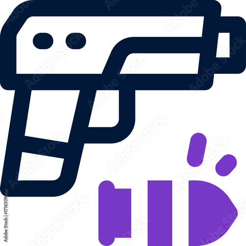 gun duotone icon. Sleek and modern vector icon for websites, mobile apps, marketing materials, and corporate design. Fully scalable and ready to use.