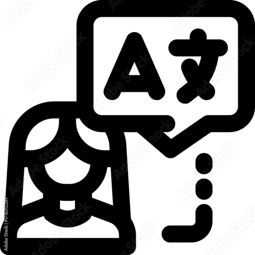 translator line icon. Clean and minimalist vector icon for websites, mobile apps, presentations, and logos. Fully scalable and customizable for any project.